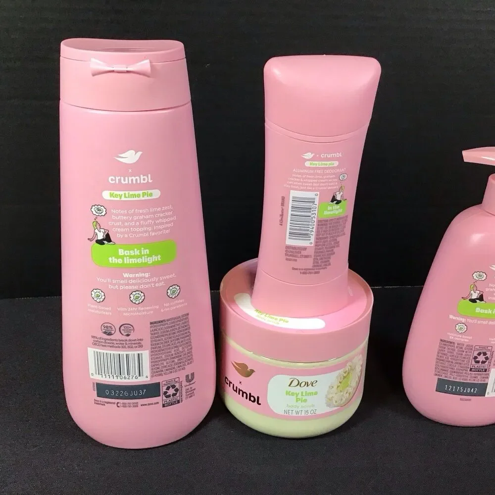 Dove x Crumbl Cookie Key Lime Pie Body Wash Body Scrub Hand Wash & Deodorant